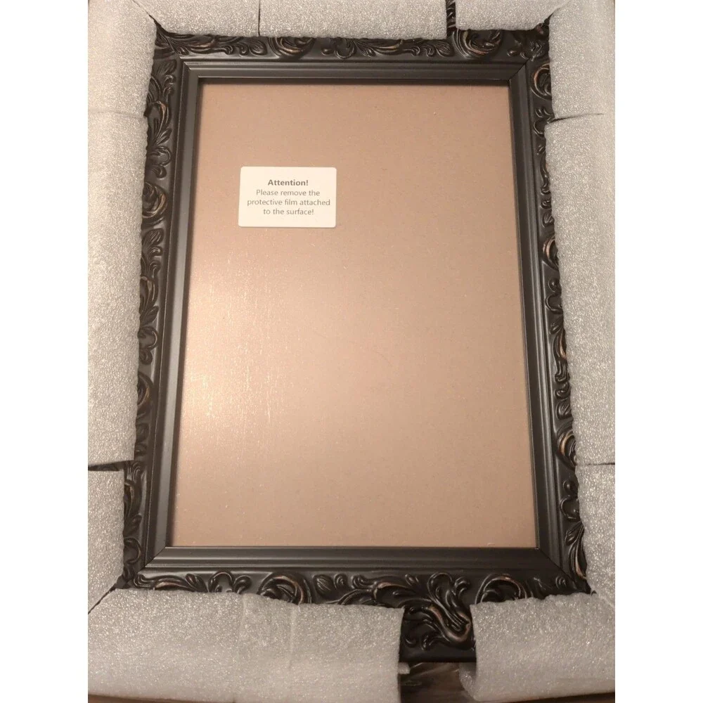 ArtXO Wood A4 Picture Frames for Home Wall Ornate Classic Black Frame 8.25x11.75